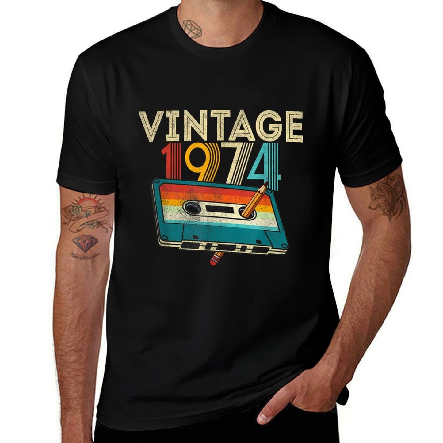 50 Year Old Gifts Vintage 1974 Cassette Tape 50th Birthday Soft T-Shirt