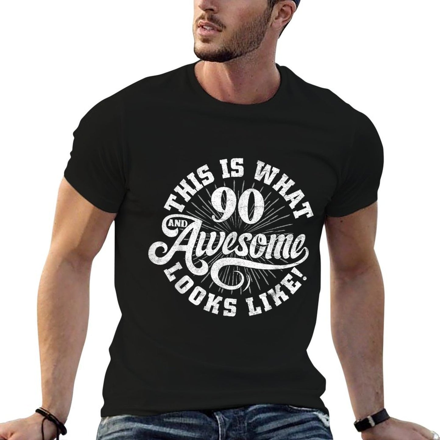 This Is What An Awesome 90 Year Old Looks Like 90th Birthday Odor-resistant T-Shirt