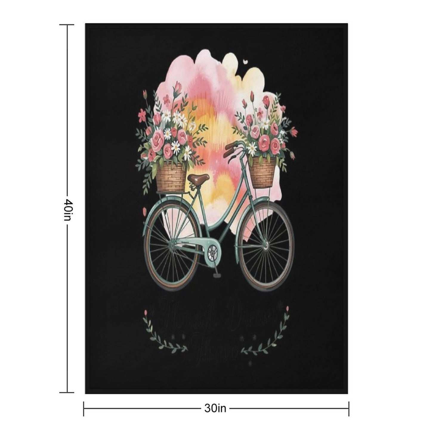 Flourish Dream Thrive Floral Bike Subtle Multi-functional Throw Blanket