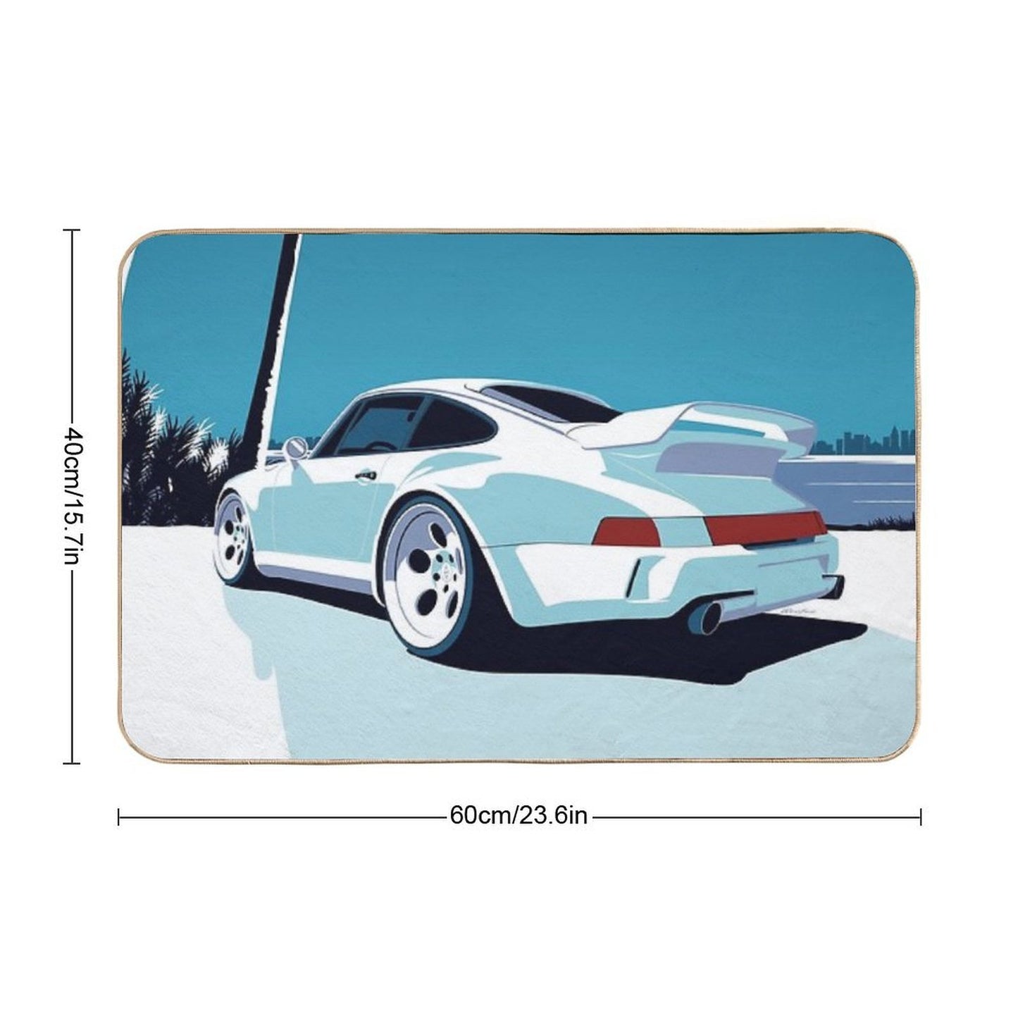 964 in Miami Air Cooled Classic Car Art High-Traffic Bath Mat
