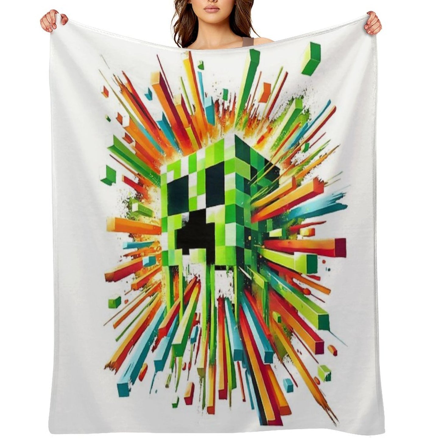 Minecraft Creeper Retro Comfort Throw Blanket