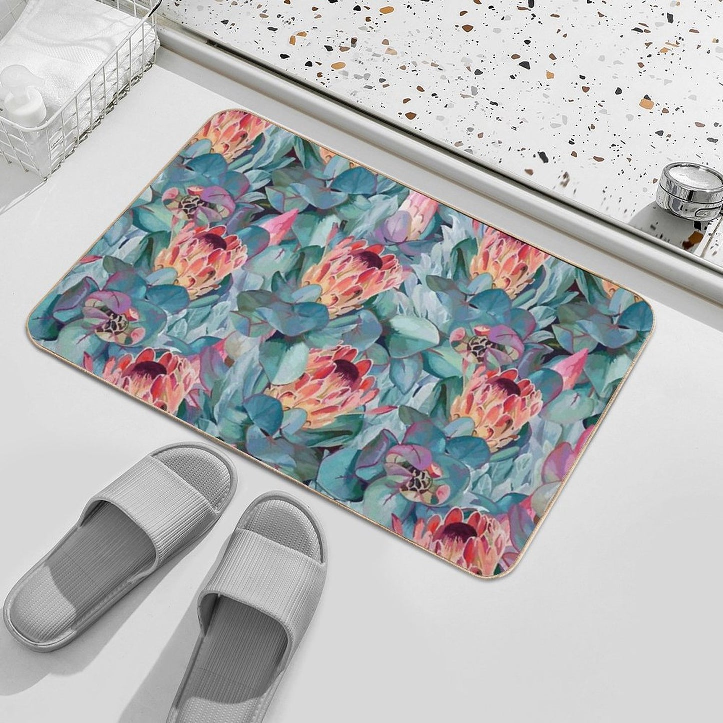 Protea Flowers Eco-Friendly Bath Mat