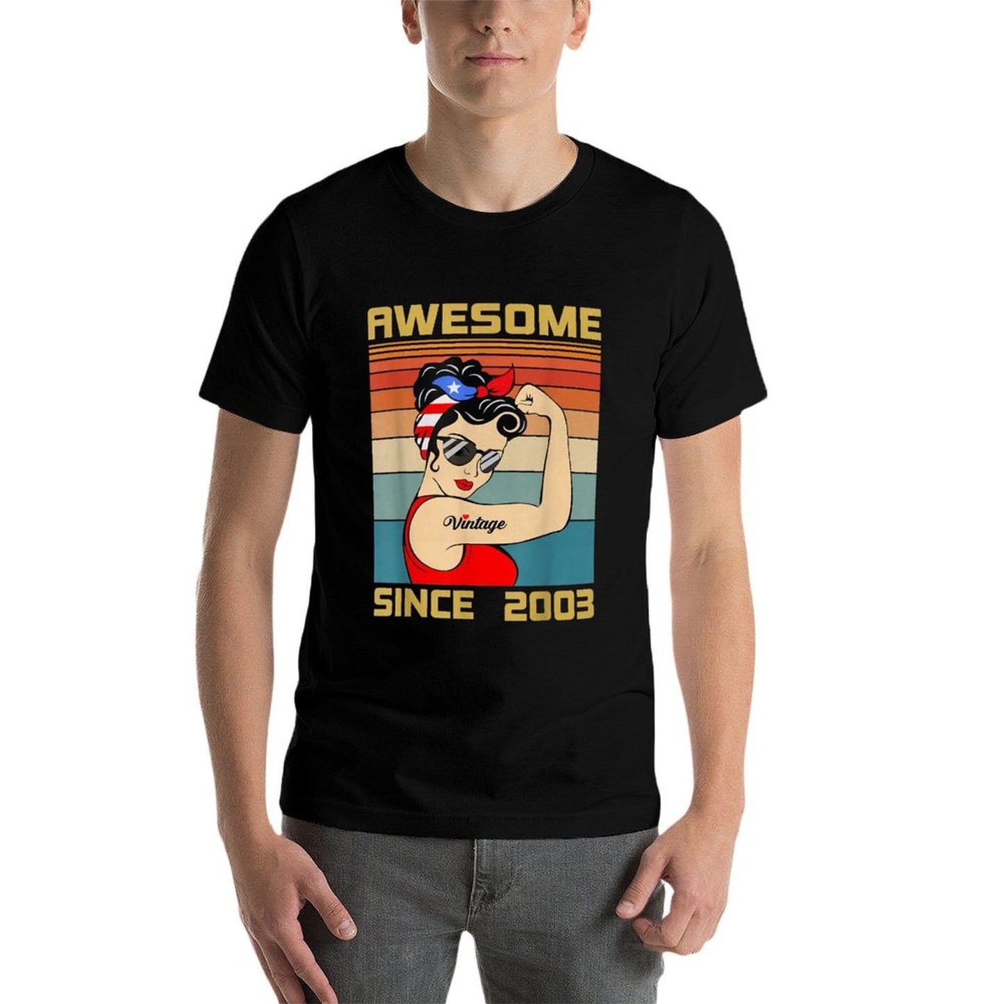 22th Birthday Gift 22 Years Old For Women Retro Vintage 2003 Eco-friendly Material T-Shirt