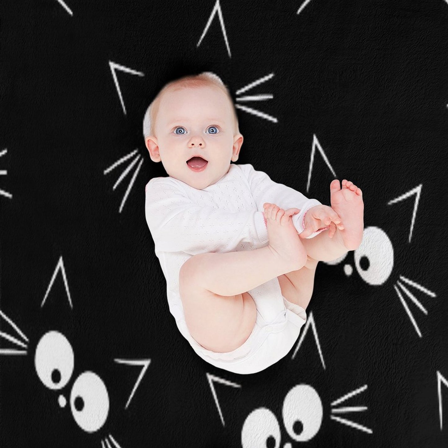 Cute Black Cat Pattern Travel-friendly Throw Blanket