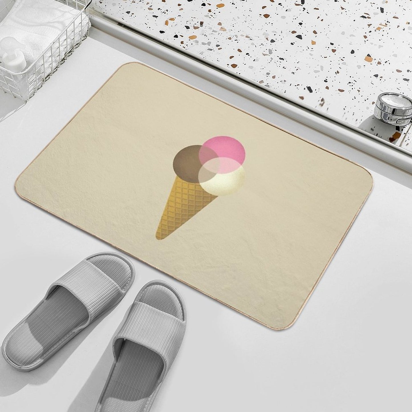 Icecream Venndor Repositionable Bath Mat