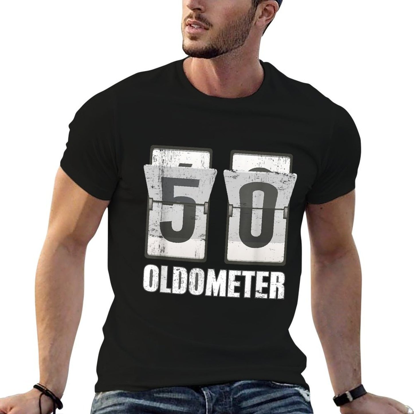 50th Birthday Oldometer Tagless Design T-Shirt