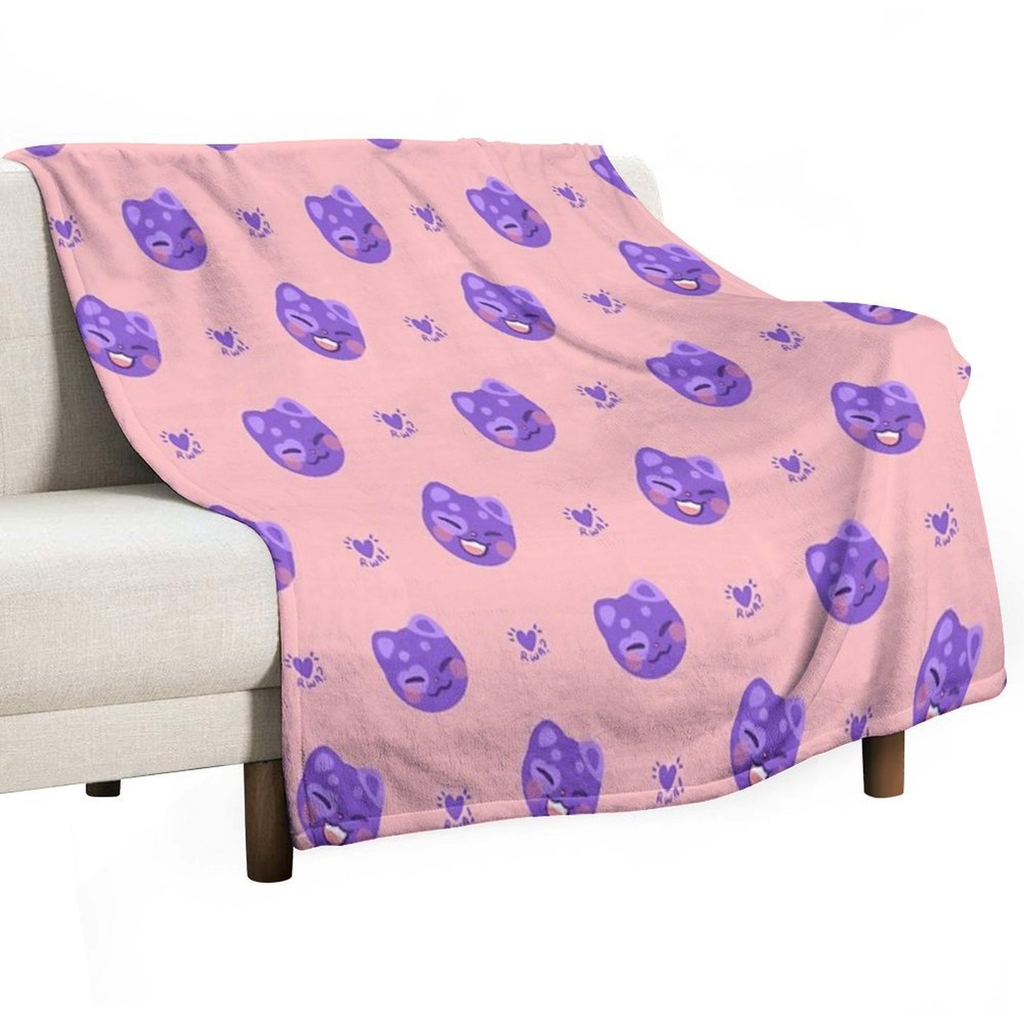San Cat Pattern Travel-friendly Throw Blanket