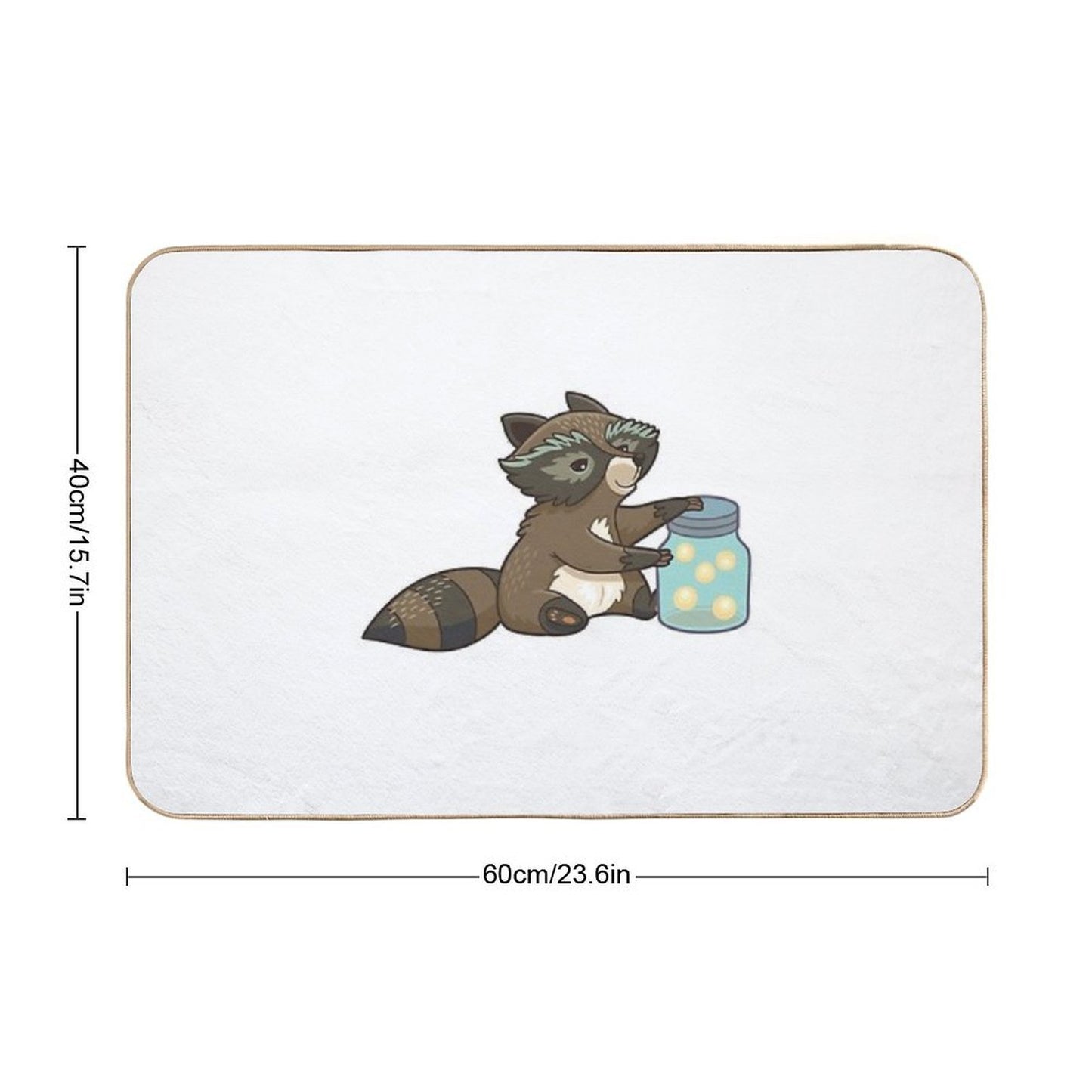 Funny Little Raccoon Collects Crickets Easy Maintenance Bath Mat