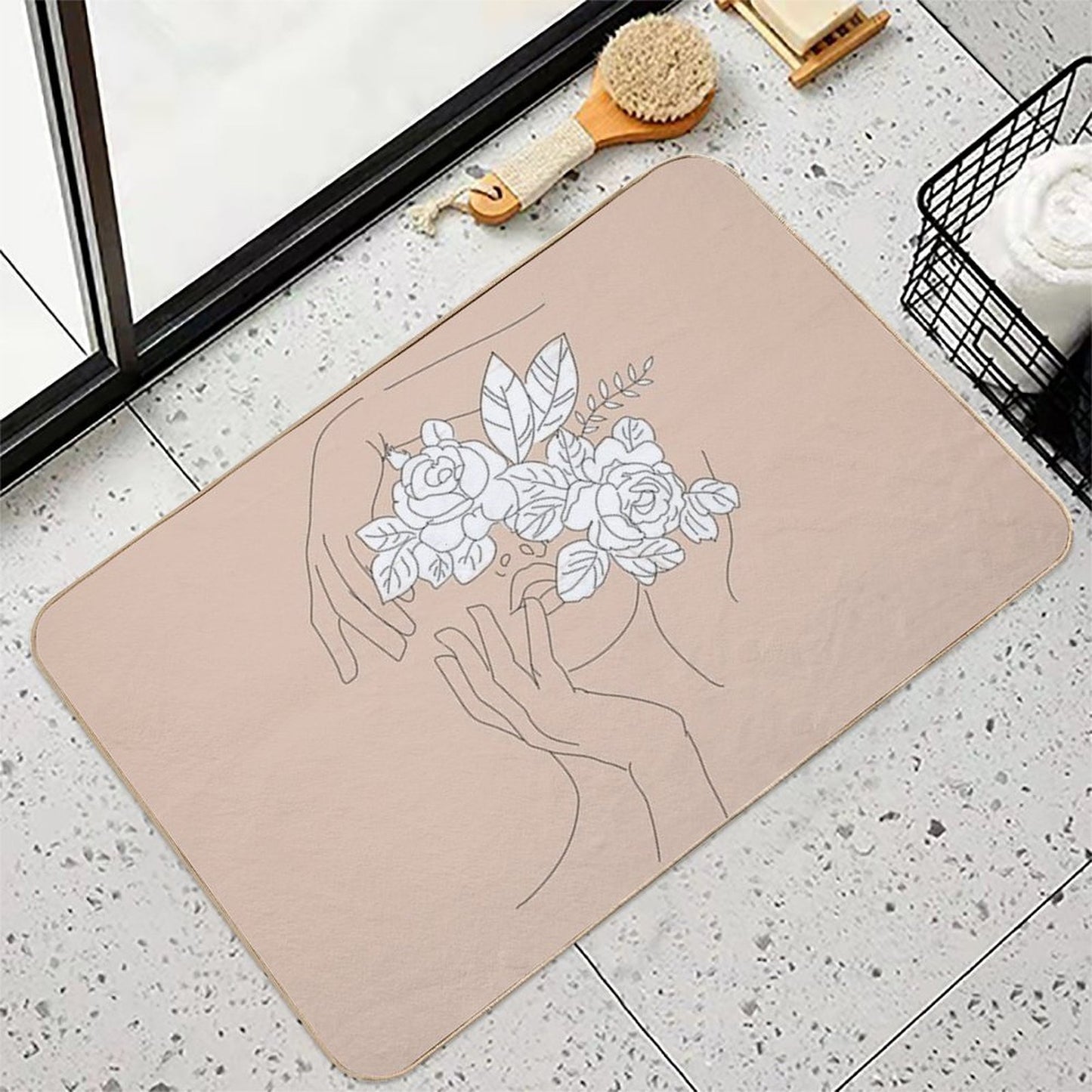 Abstract Woman Portrait Non-Slip Bath Mat