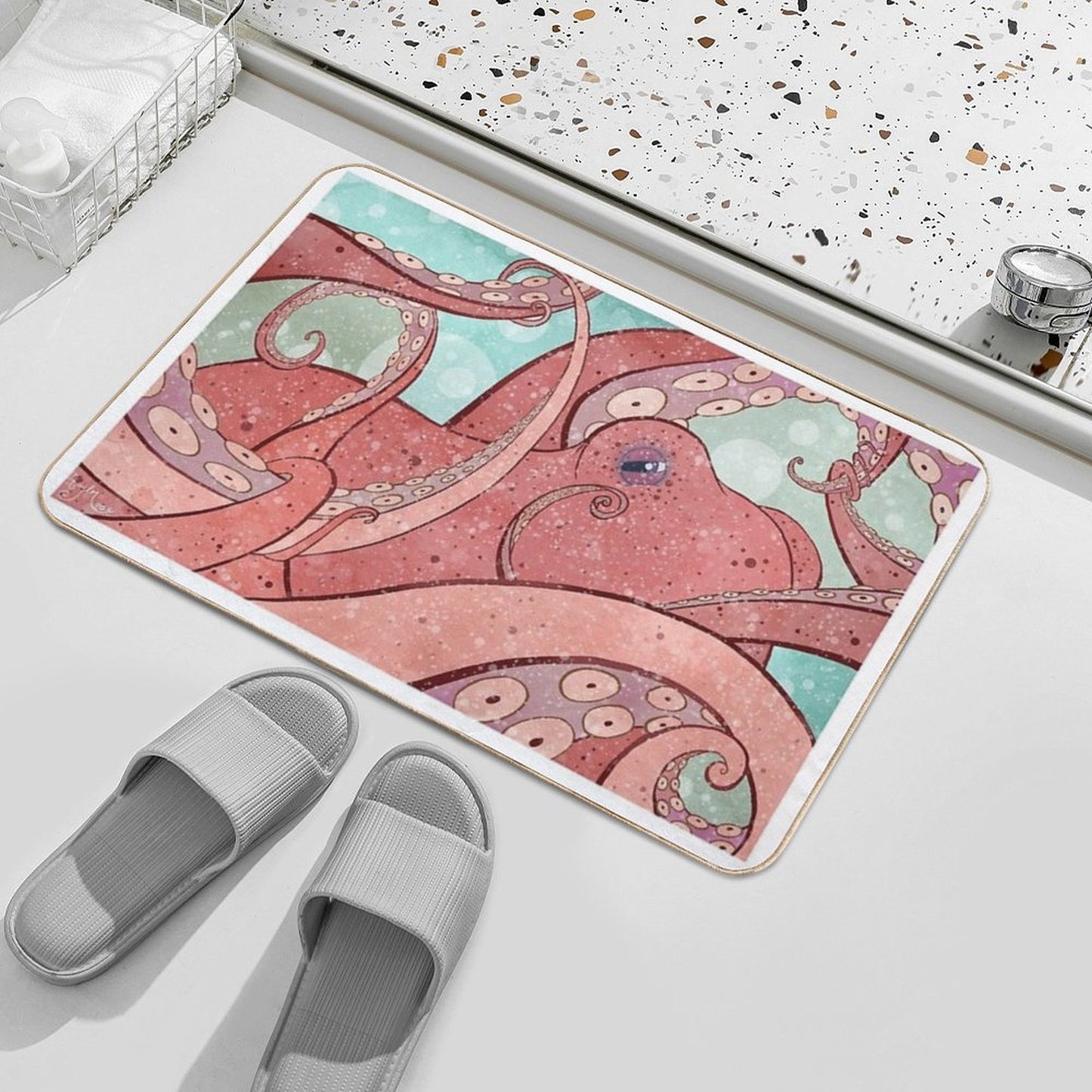 Tangled Ocean Octopus Long-Lasting Bath Mat