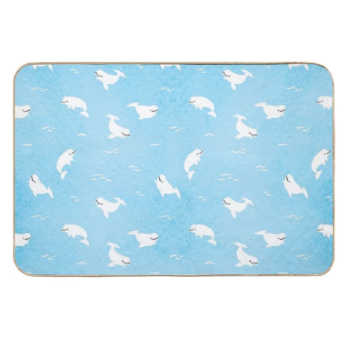 Beluga Whale Dirt-Trapping Bath Mat