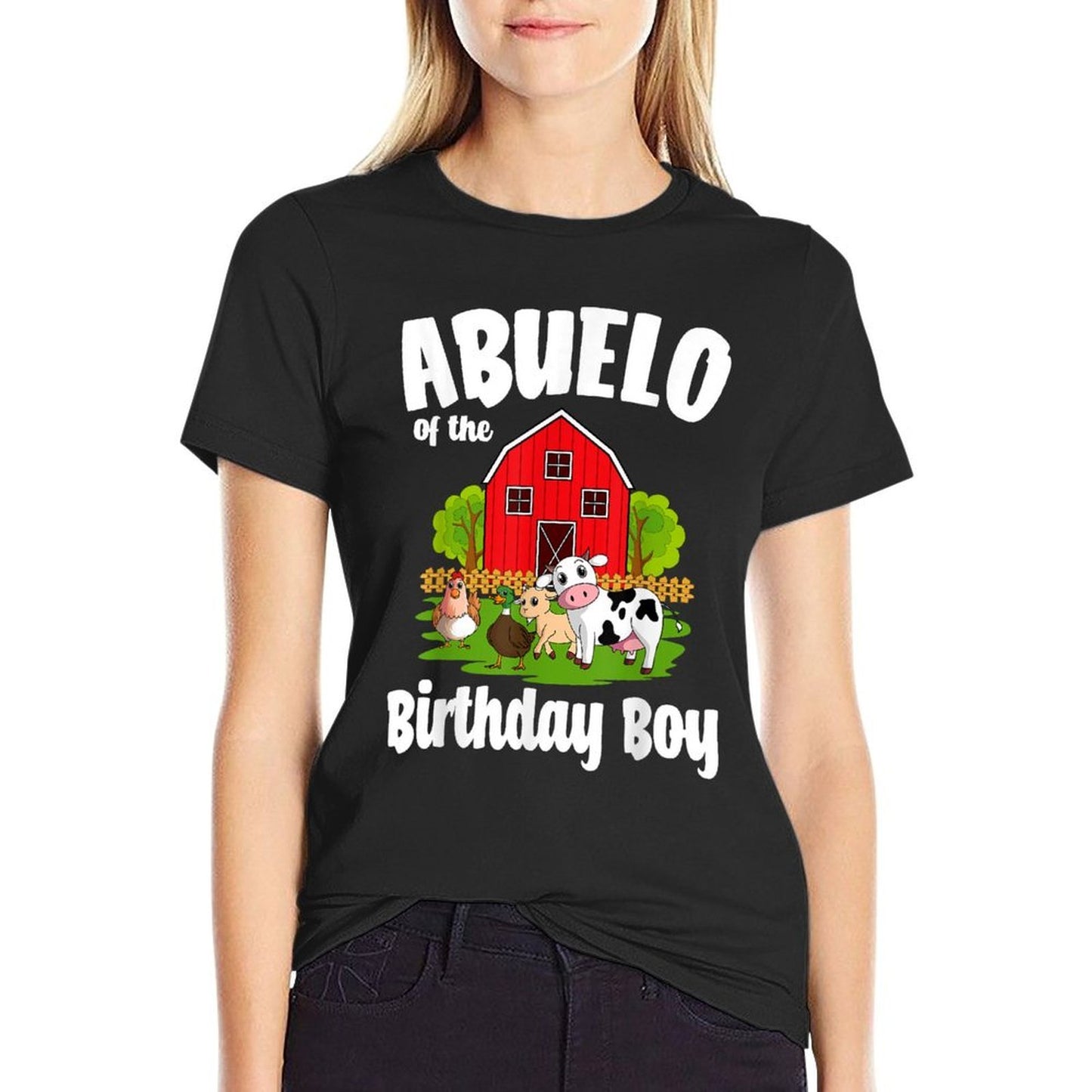 Abuelo Of The Birthday Boy Farm Animal Bday Party Slim-fit Cut T-Shirt