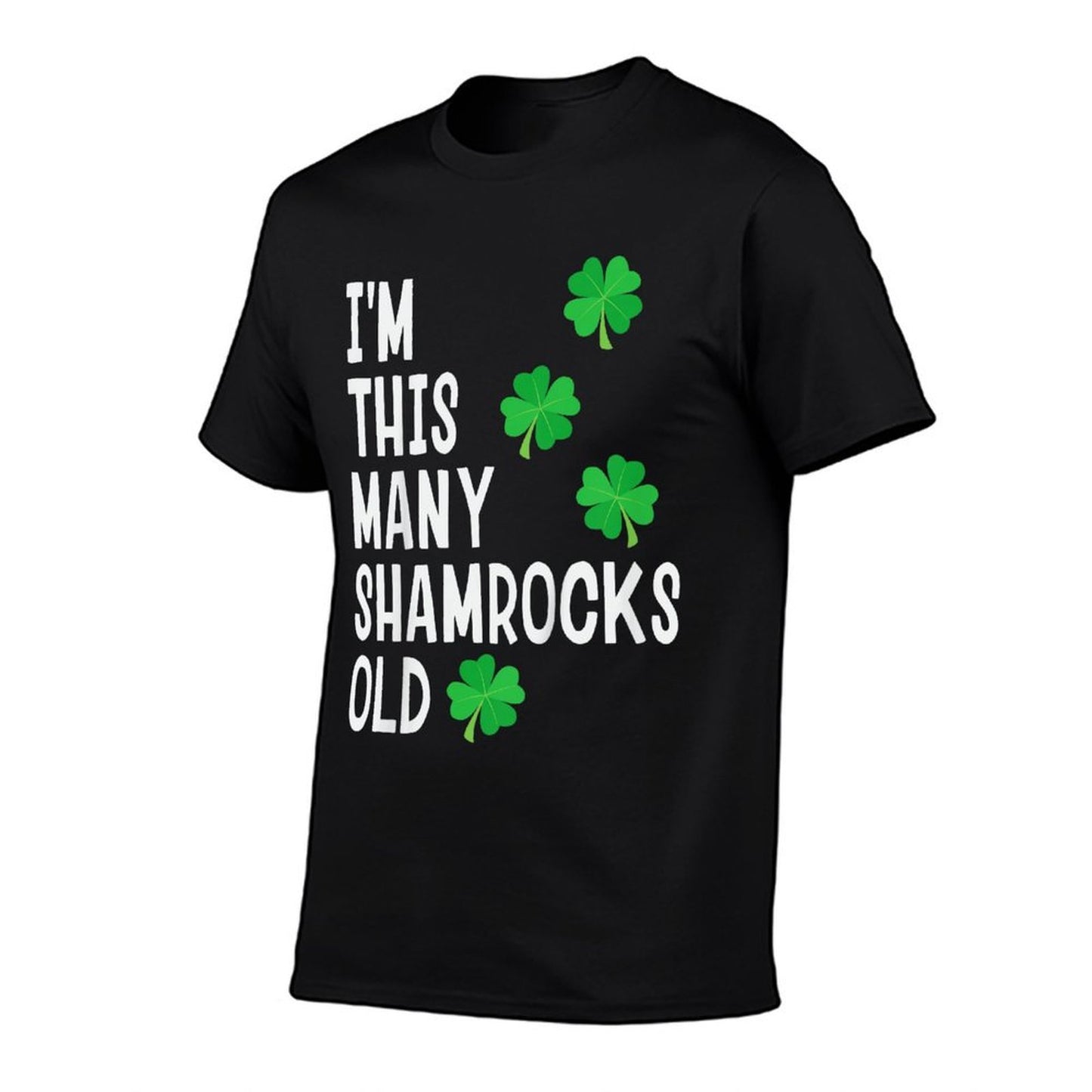 Kids Kids St Patricks Day 4th Birthday Shamrock Party 4 Year Old  Oversized Silhouette T-Shirt