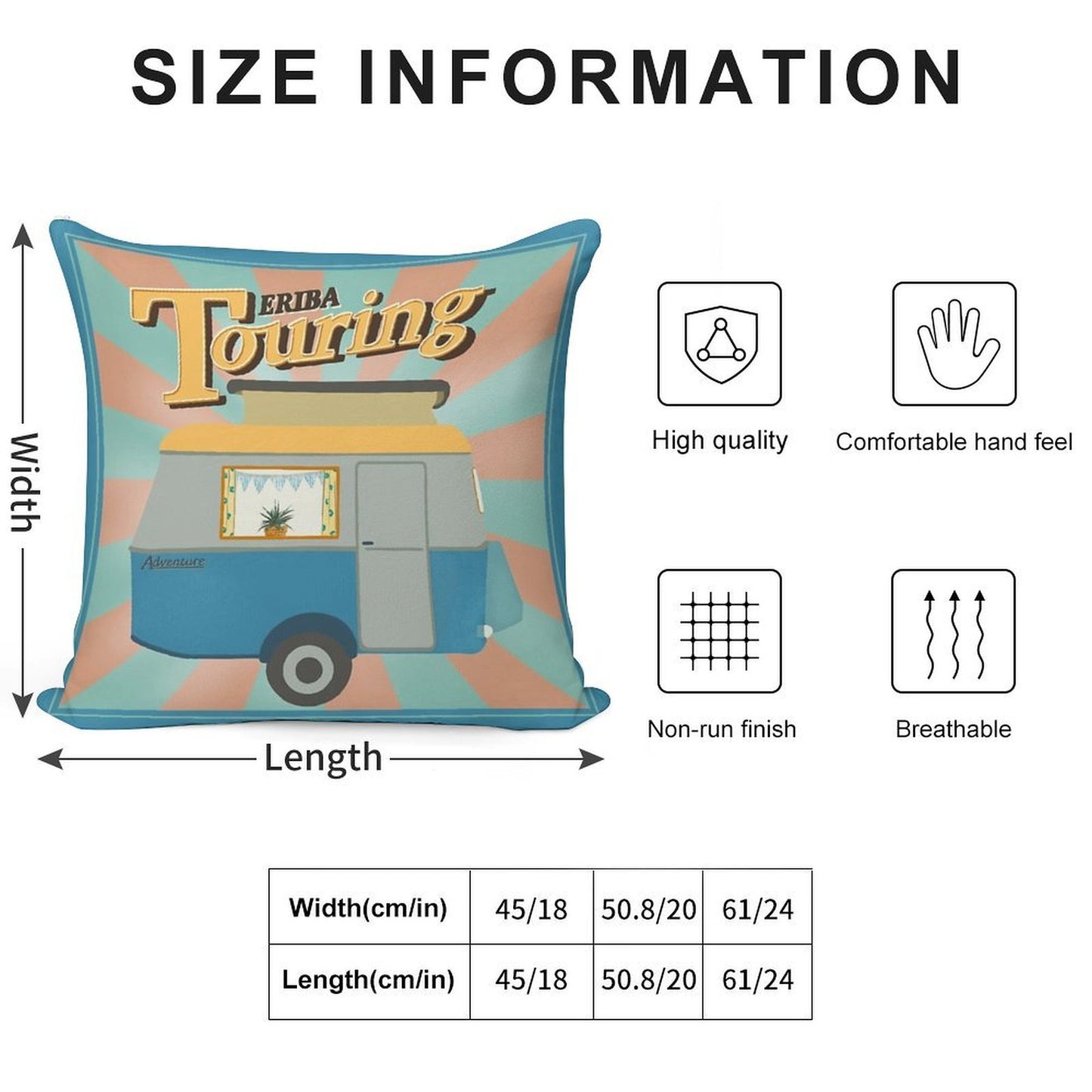 Vintage Touring Caravan Adventure Soft Ultra-Soft Texture Throw Pillow