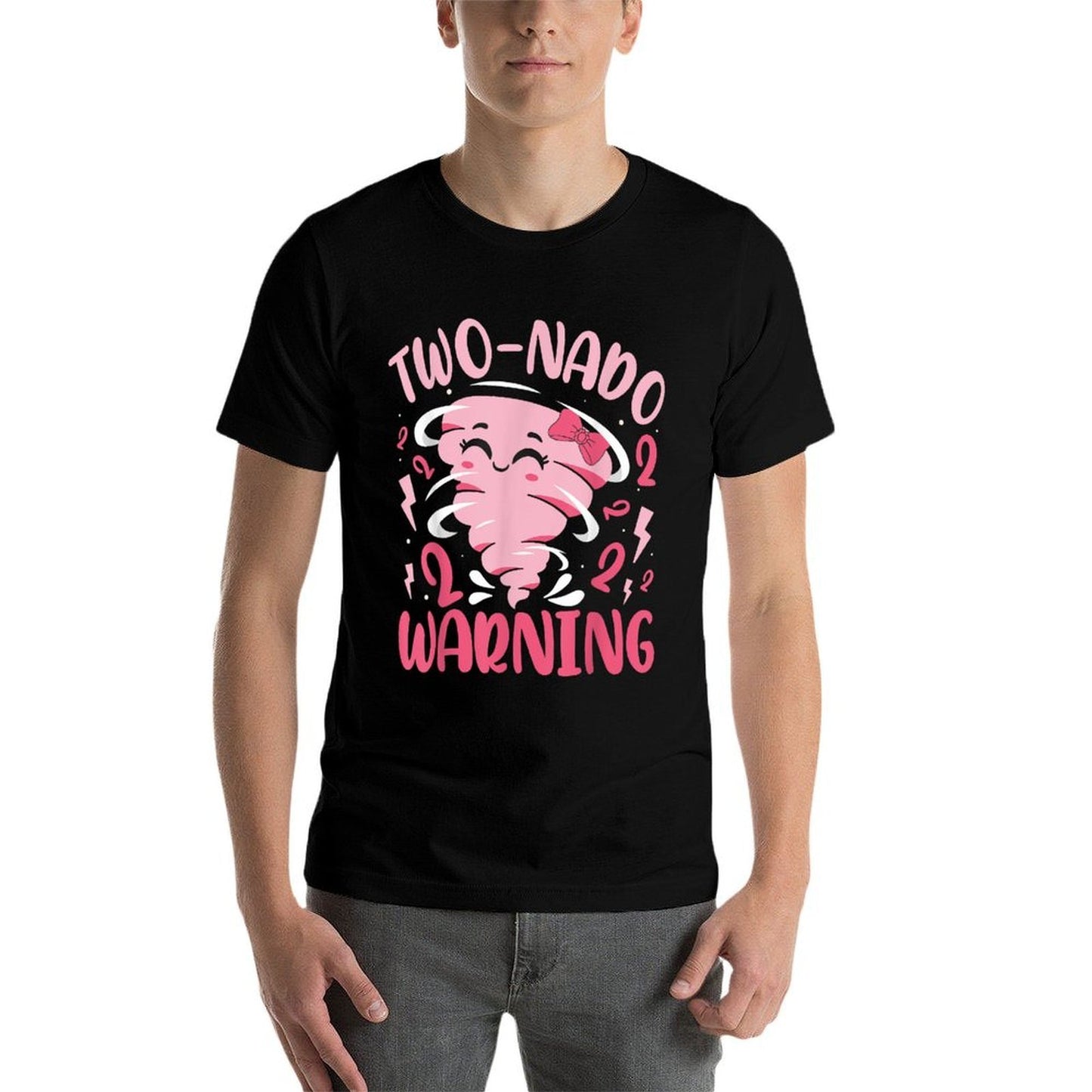 Two-nado Warning 2nd Birthday Pink Tornado Birthday Slim-fit Cut T-Shirt