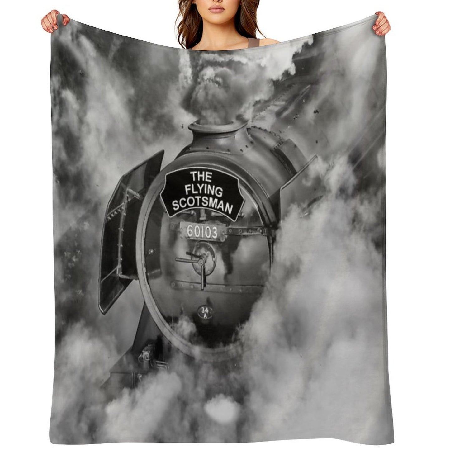 The Flying Scotsman 60103, in A Cloud of Steam And Smoke Premium Throw Blanket