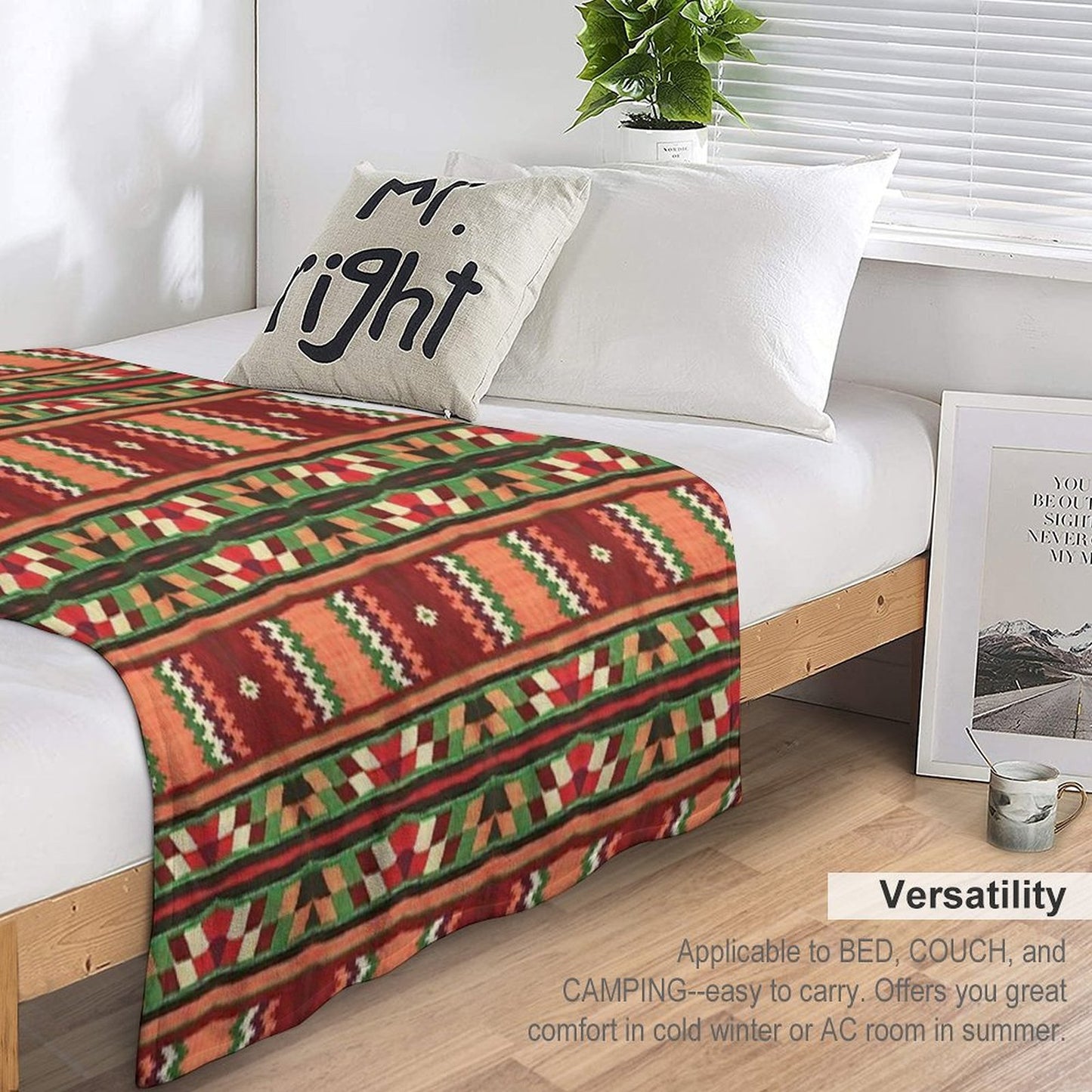 Bohemian Kilim Christmas Pattern Durable Throw Blanket