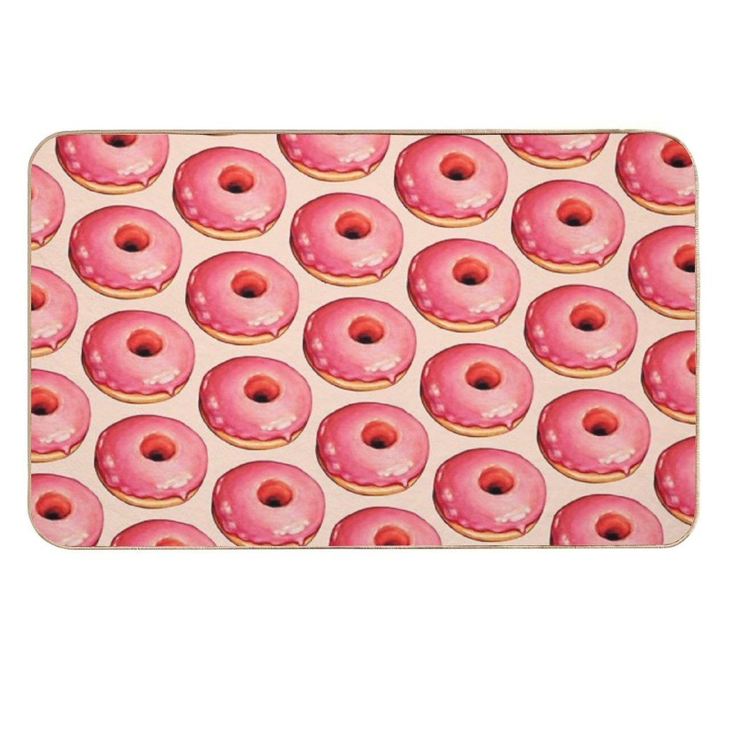 Strawberry Donut Pattern Easy To Clean Bath Mat