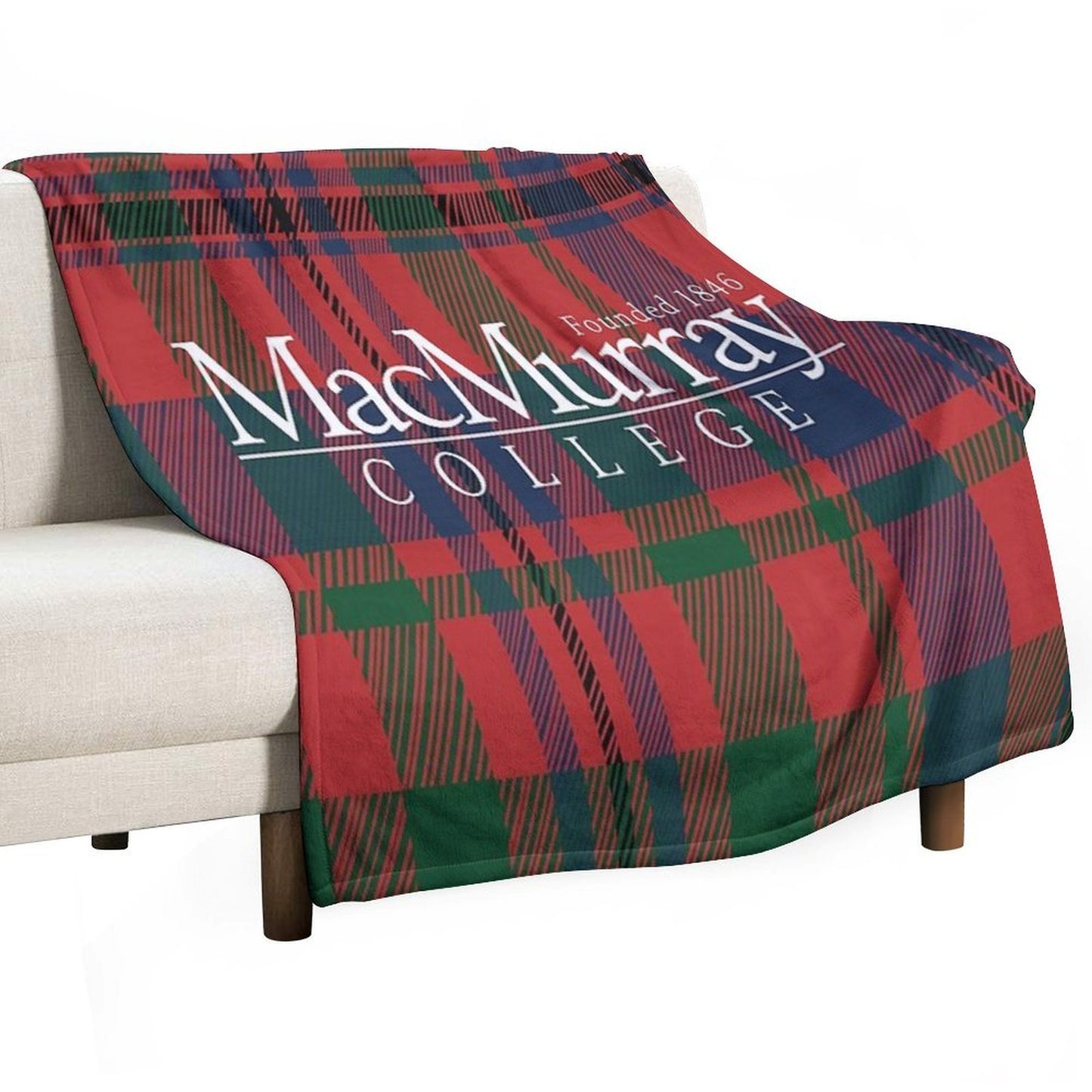 MacMurray College Tartan Sustainable Throw Blanket
