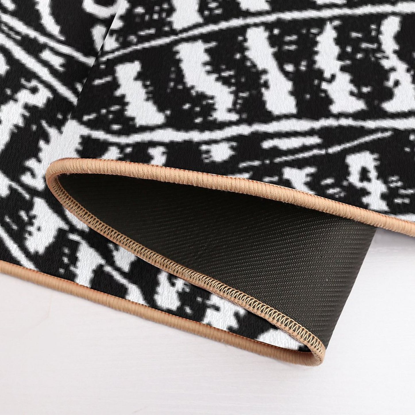 Tribal Feathers Black High-Traffic Bath Mat