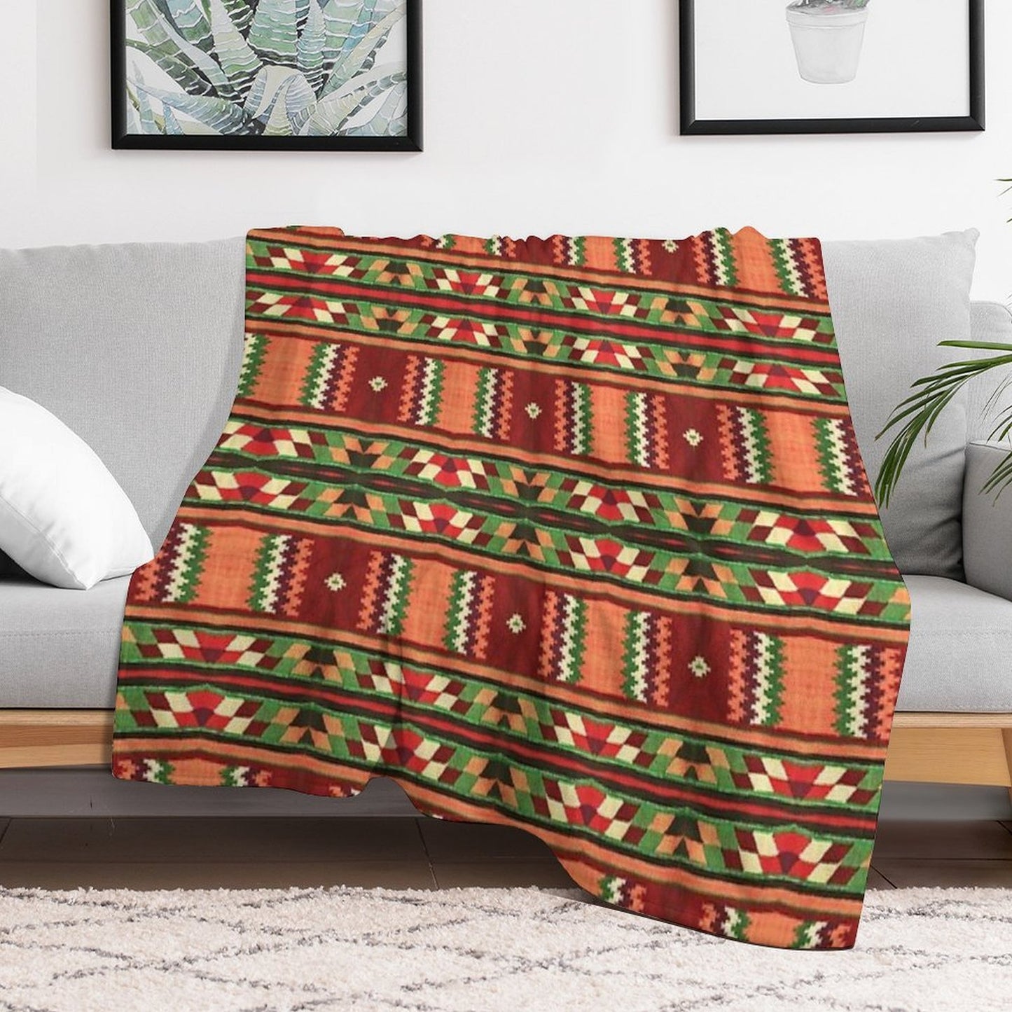 Bohemian Kilim Christmas Pattern Durable Throw Blanket