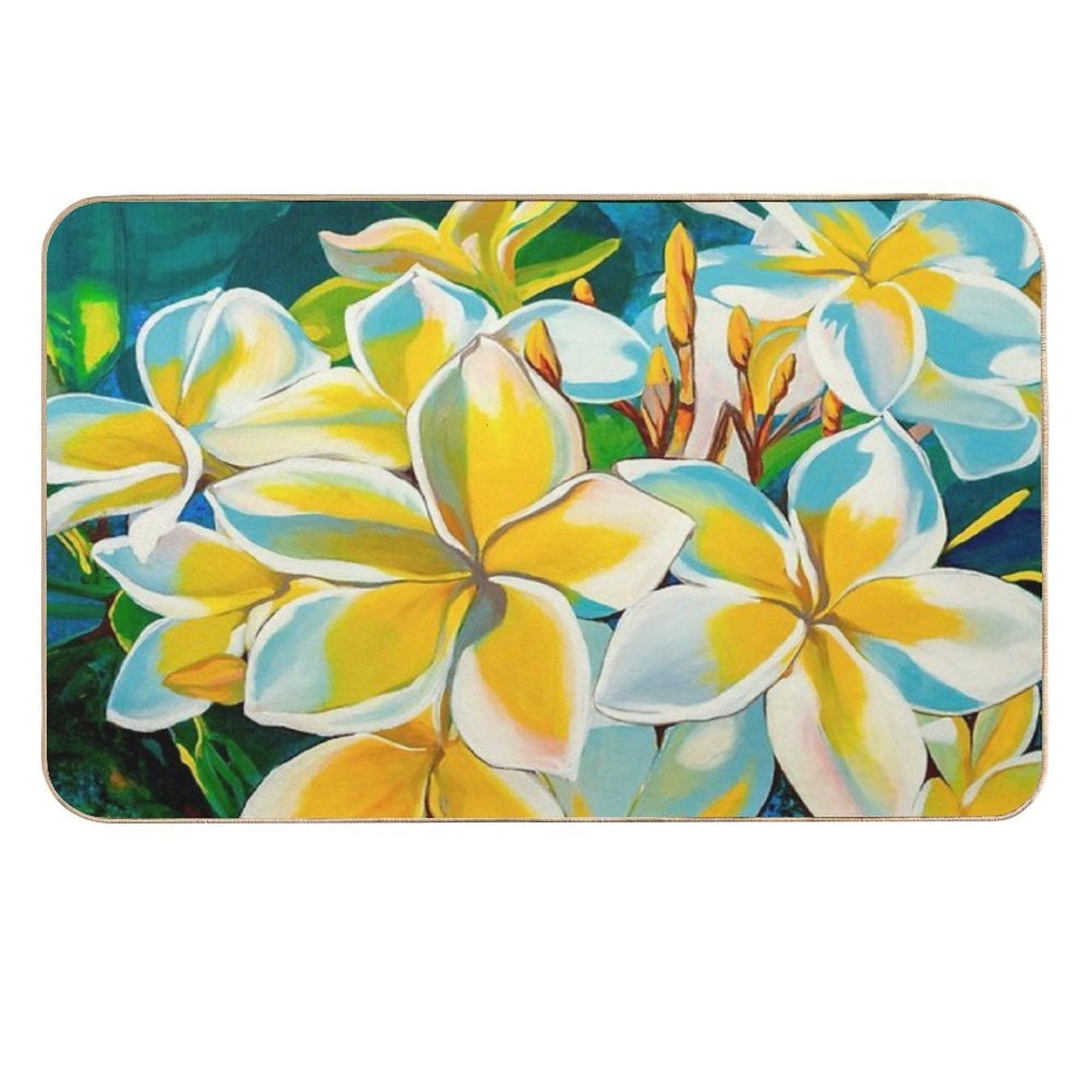 Plumeria Stain-Proof Bath Mat