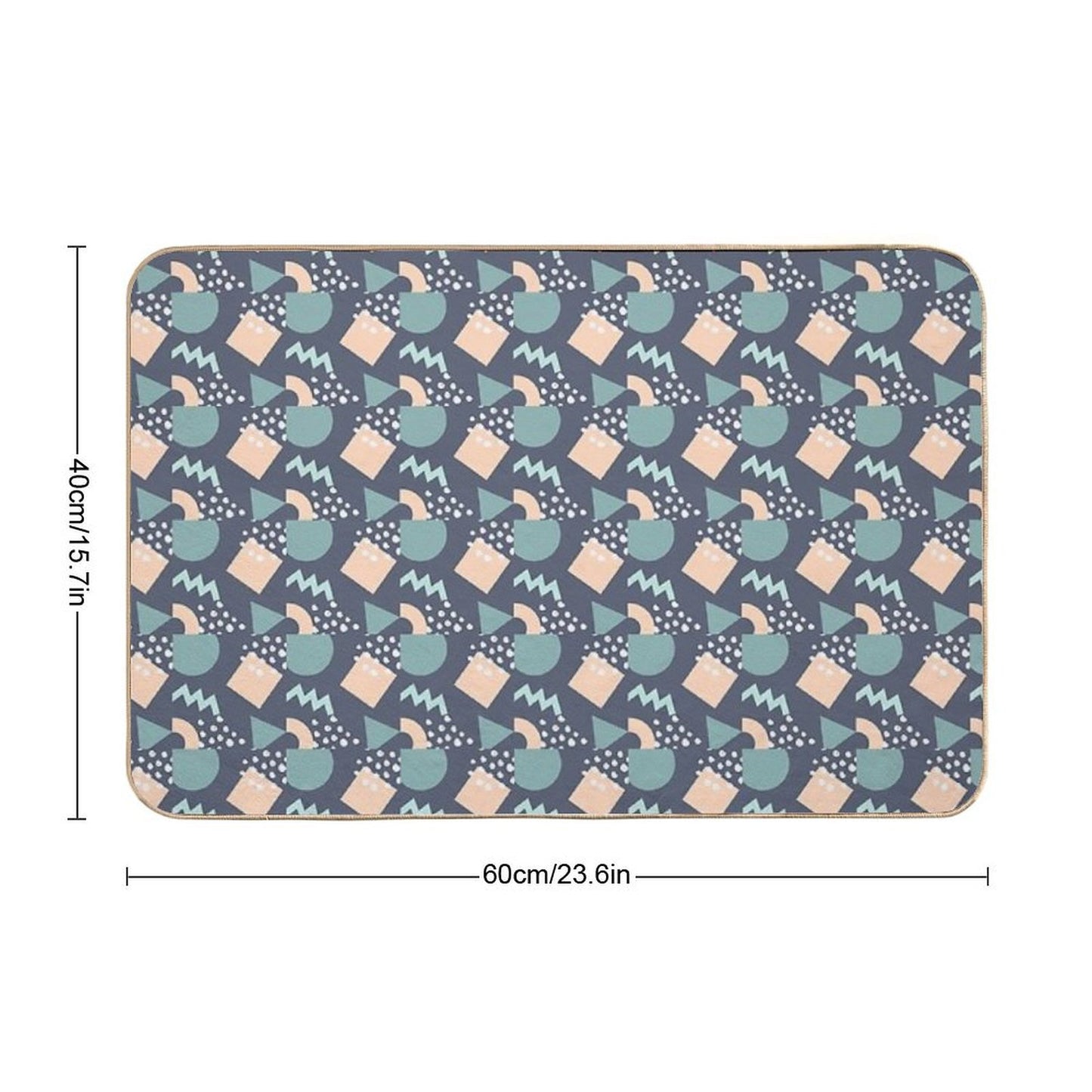 A Take on Modern Art with Triangles, Circles, Squares And Dots Rapid-Drying Bath Mat