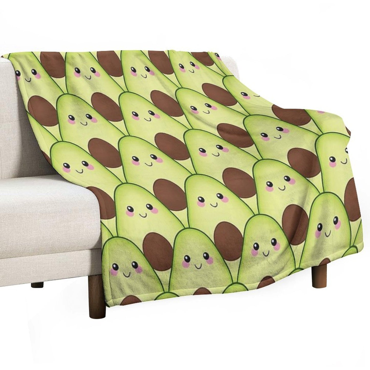 Cute Avocados Tile Plush Throw Blanket