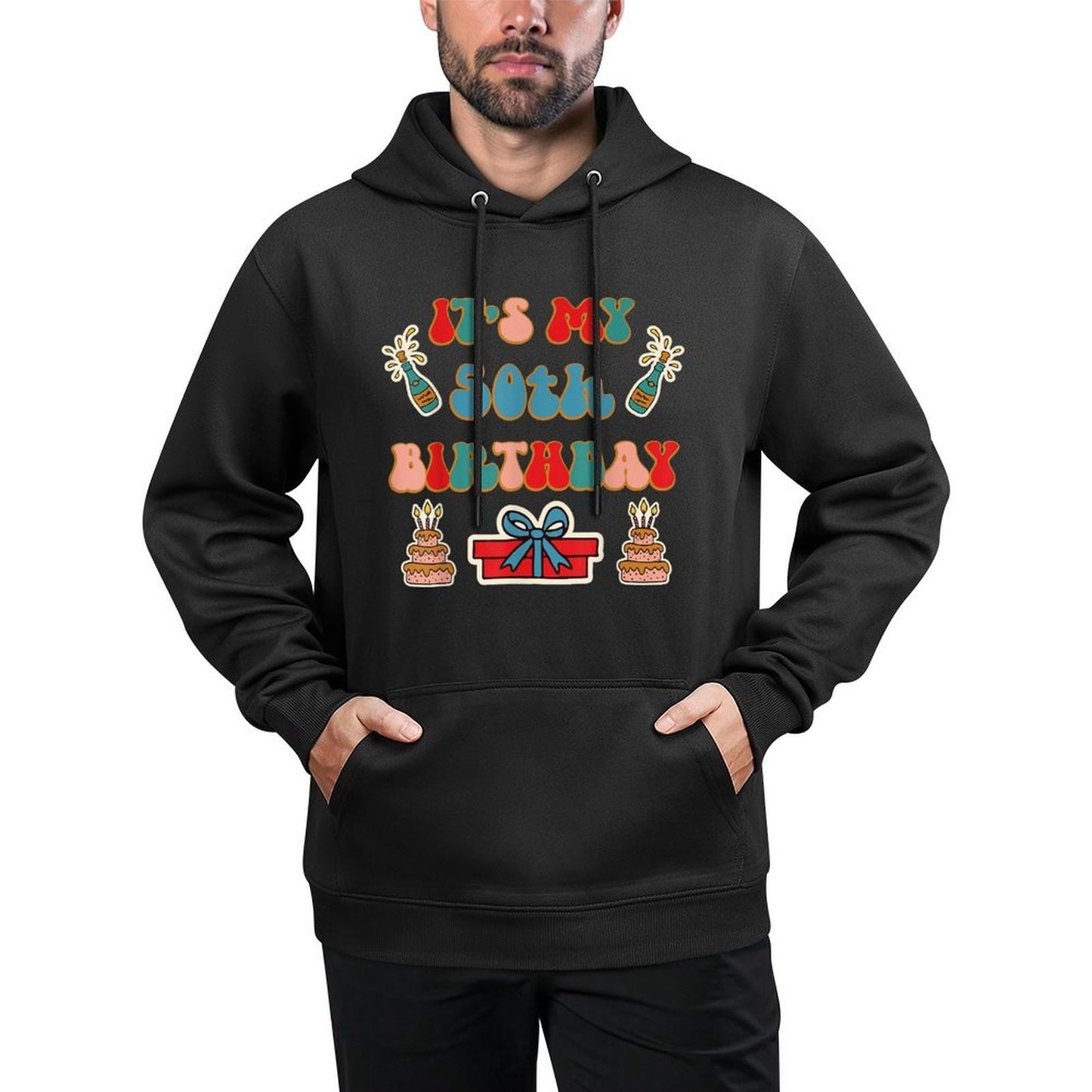 Retro Groovy It's My 50th Birthday Customizable Surface Hoodie