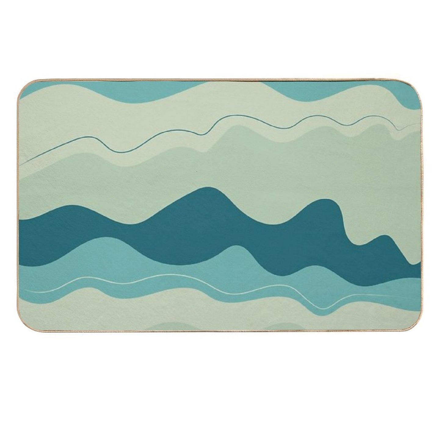 Pattern Design Decor Ideas Inspiration Waves Minimalist Aesthetic Stain-Proof Bath Mat