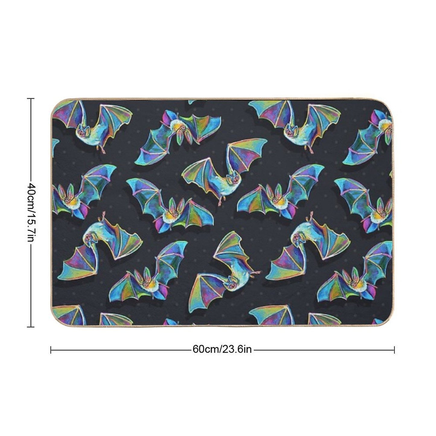 Psychedelic Bat Pattern by Robert Phelps Absorbent Bath Mat