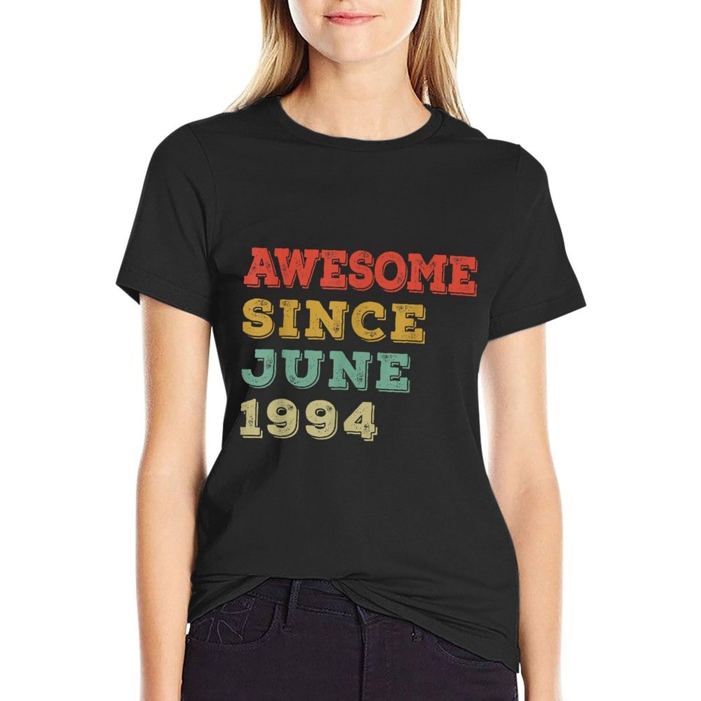 30 Years Old Awesome Since June 1994 30th Birthday Gifts Heathered Texture T-Shirt