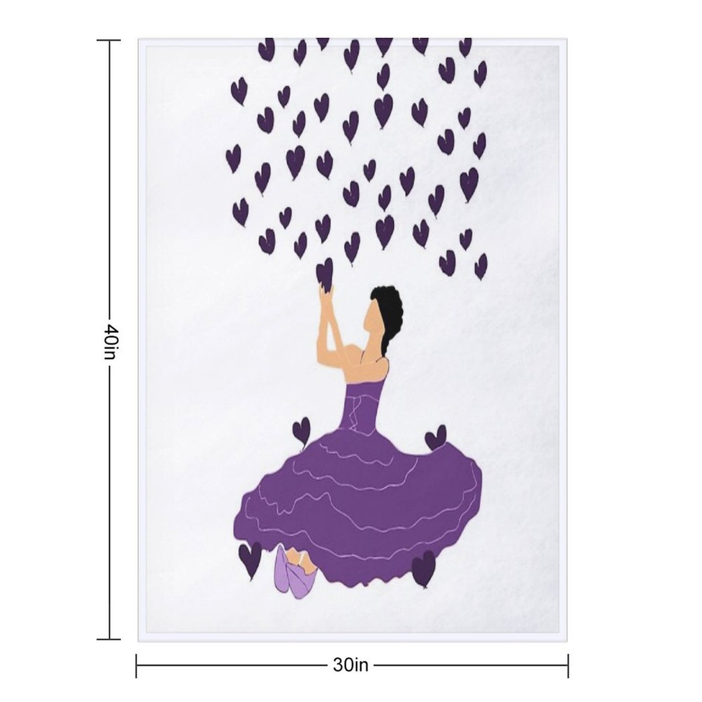 Girl with Love Lightweight Throw Blanket