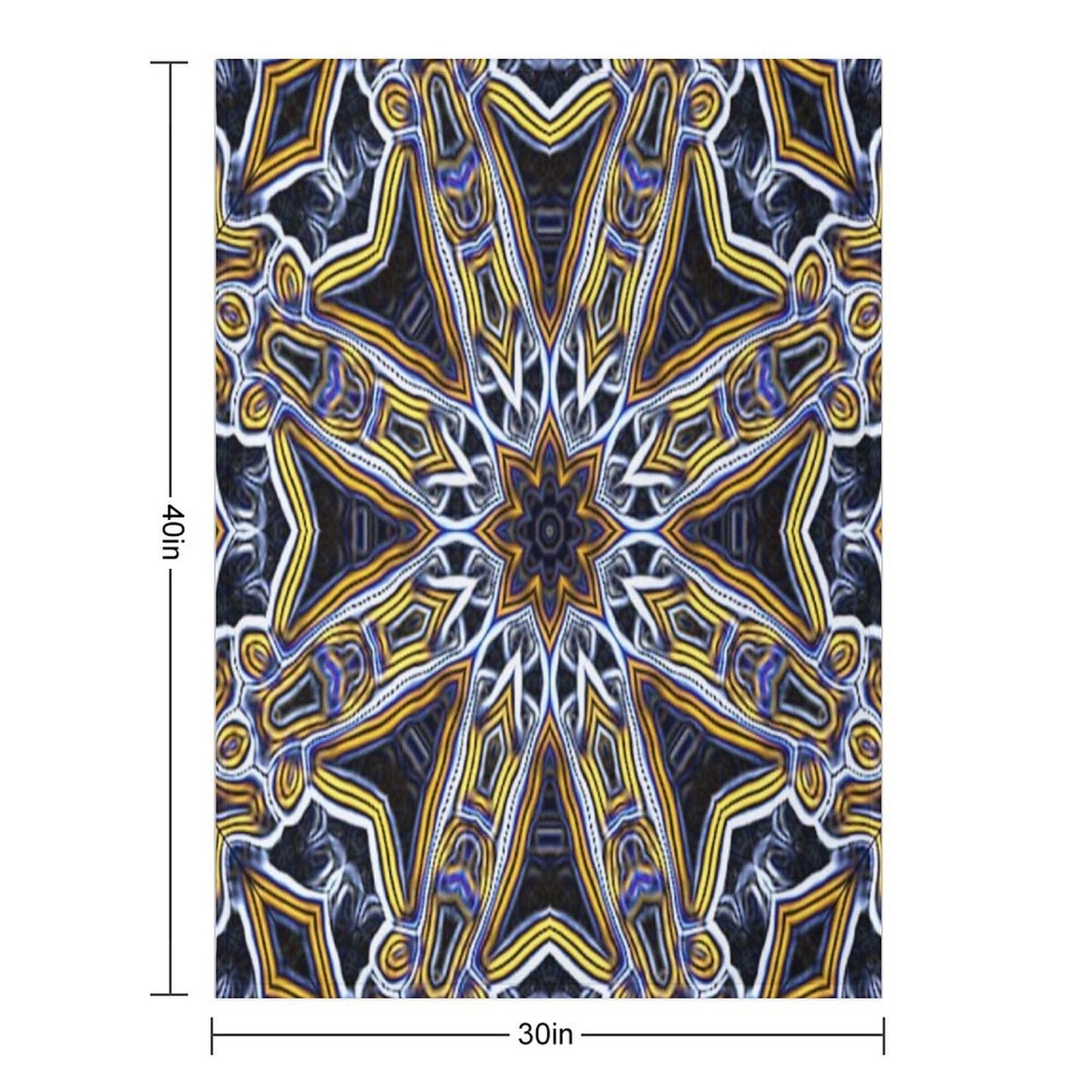 Mandala Eight Petal Talisman Yellow Plush Throw Blanket