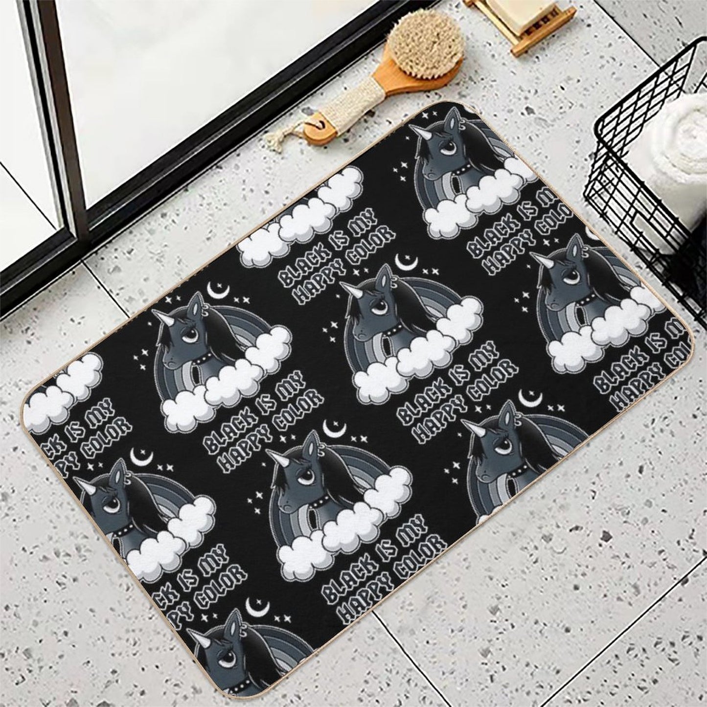 Black Unicorn Odorless Bath Mat