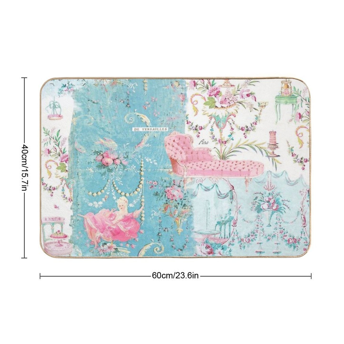 Marie Antoinette, Versailles, Tattered And Torn Art Print Stain-Proof Bath Mat