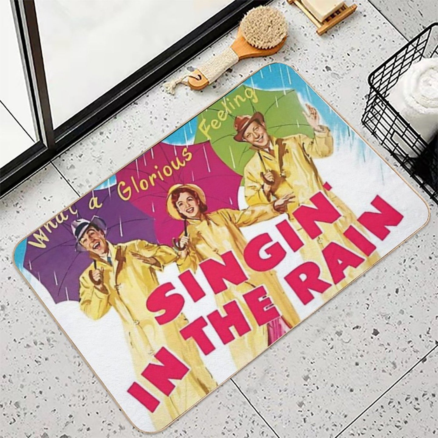 Singing in The Rain Fade-Resistant Bath Mat