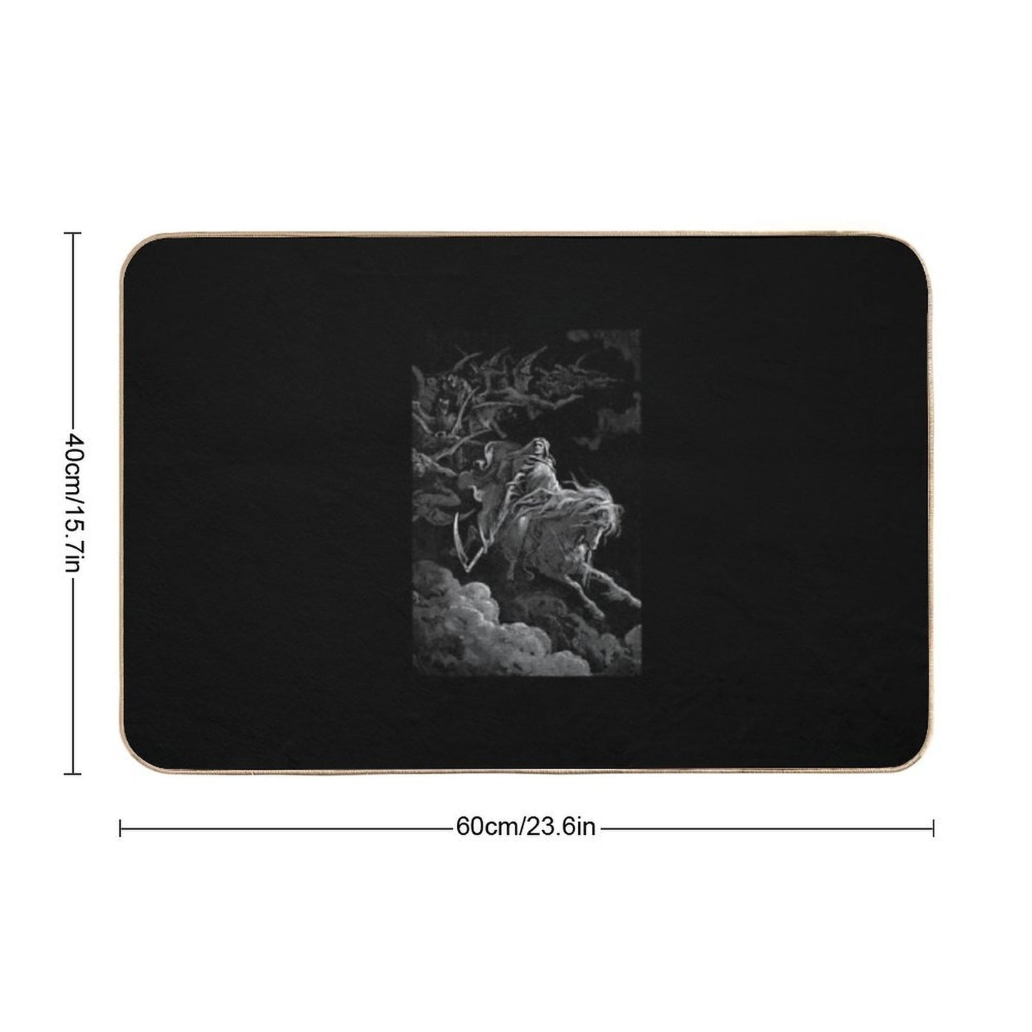 Death Gustav Dore Vintage Illustration Occult Grunge Toxin-Free Bath Mat