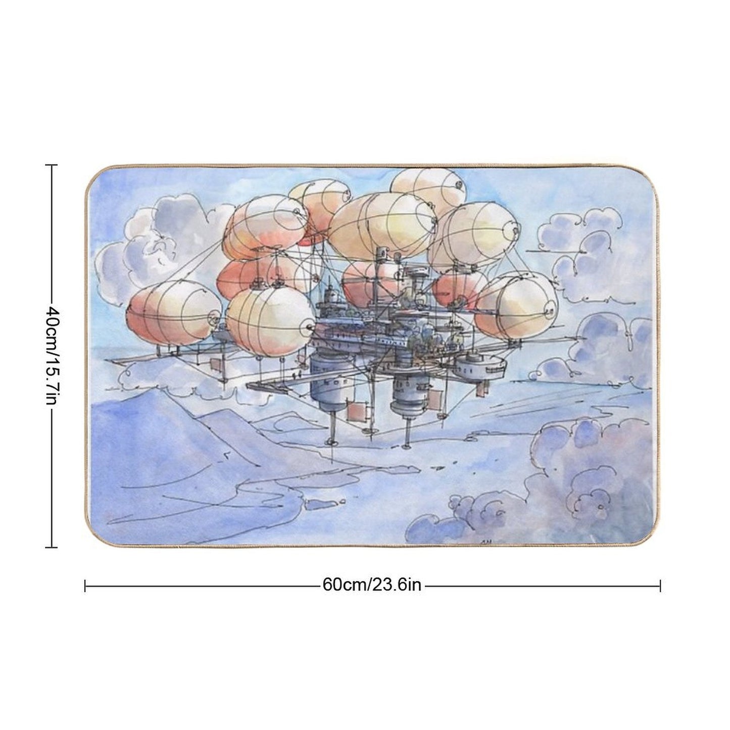 La Citta' Mongolfiera Easy Maintenance Bath Mat