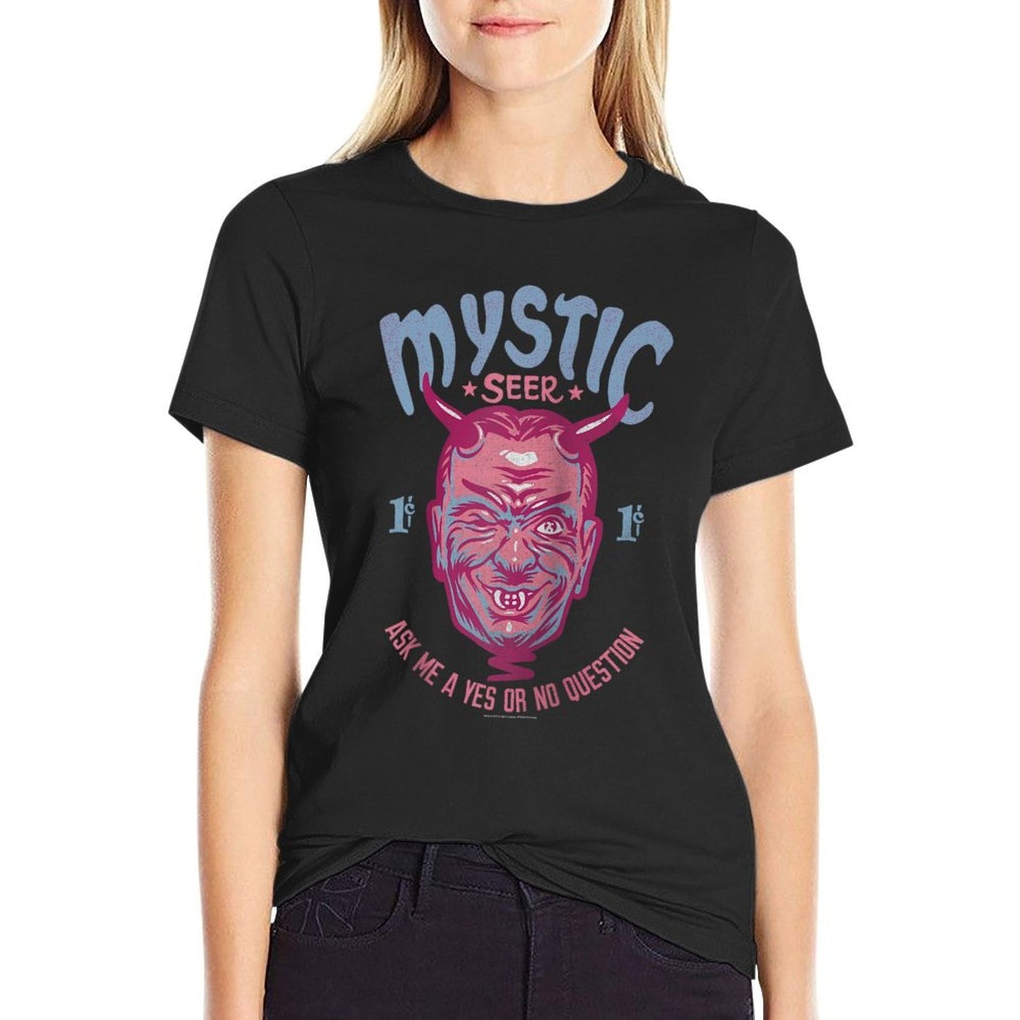 The Twilight Zone Mystic Seer Yes Or No Question Raglan Baseball Eco-friendly Material T-Shirt