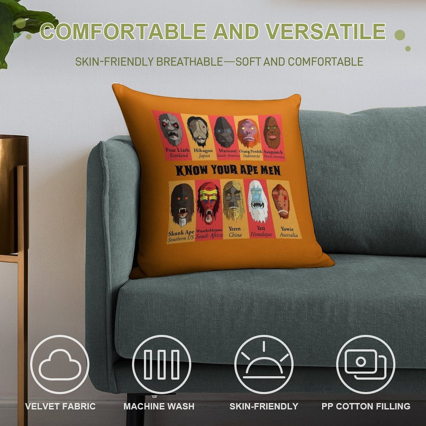 Know Your Ape Men Soft Style Accent Throw Pillow