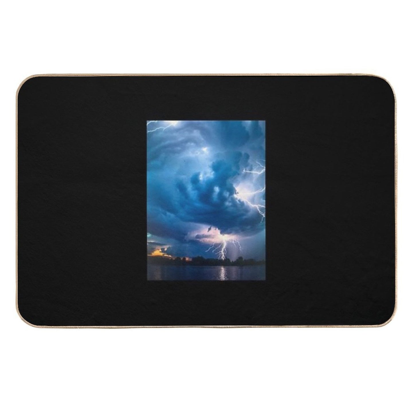 Colossal Storm Dominating Twilight Sky Dirt-Trapping Bath Mat