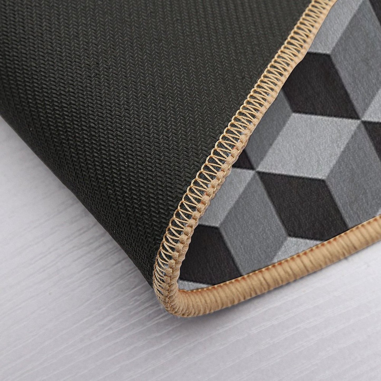 Geometric B.w_05.cubes Multi-Purpose Bath Mat