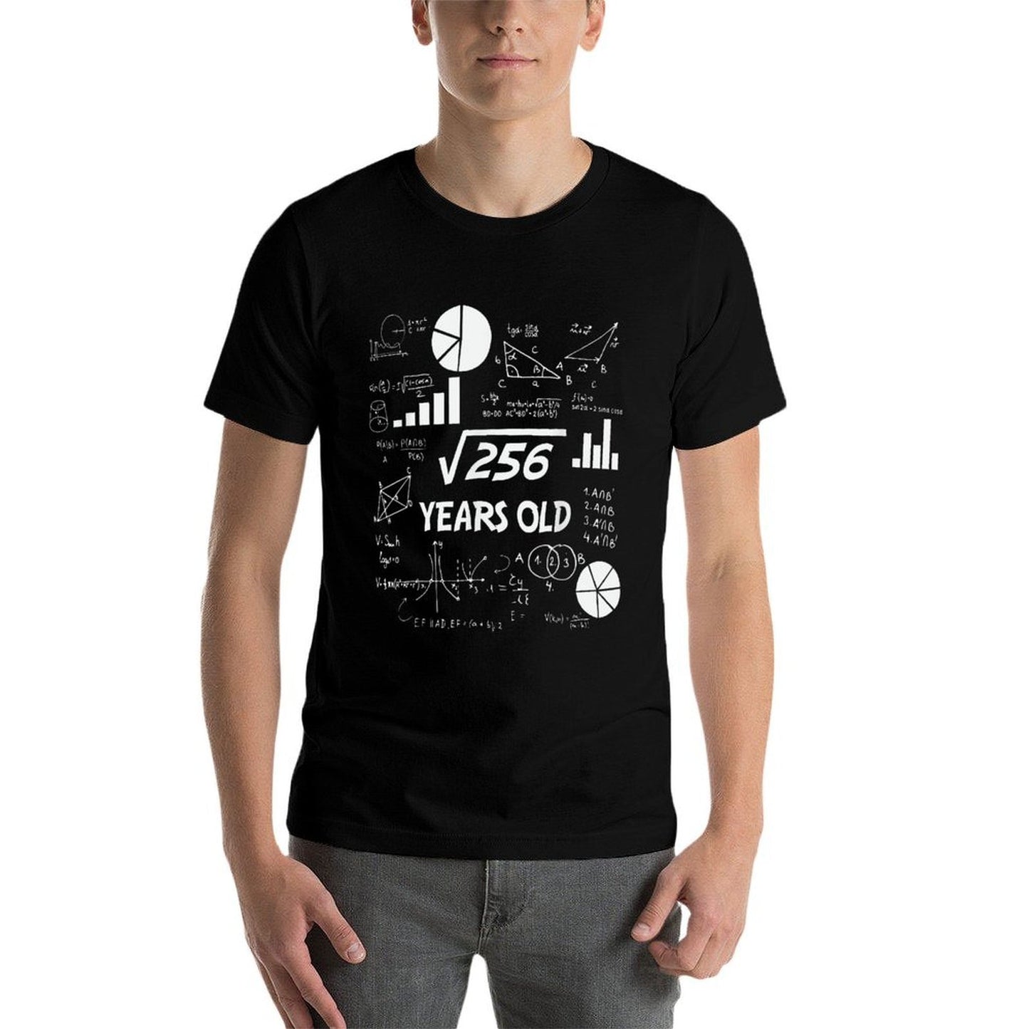 16th Birthday Square Root of 256 Math 16 Years Old Birthday Rolled Sleeves T-Shirt