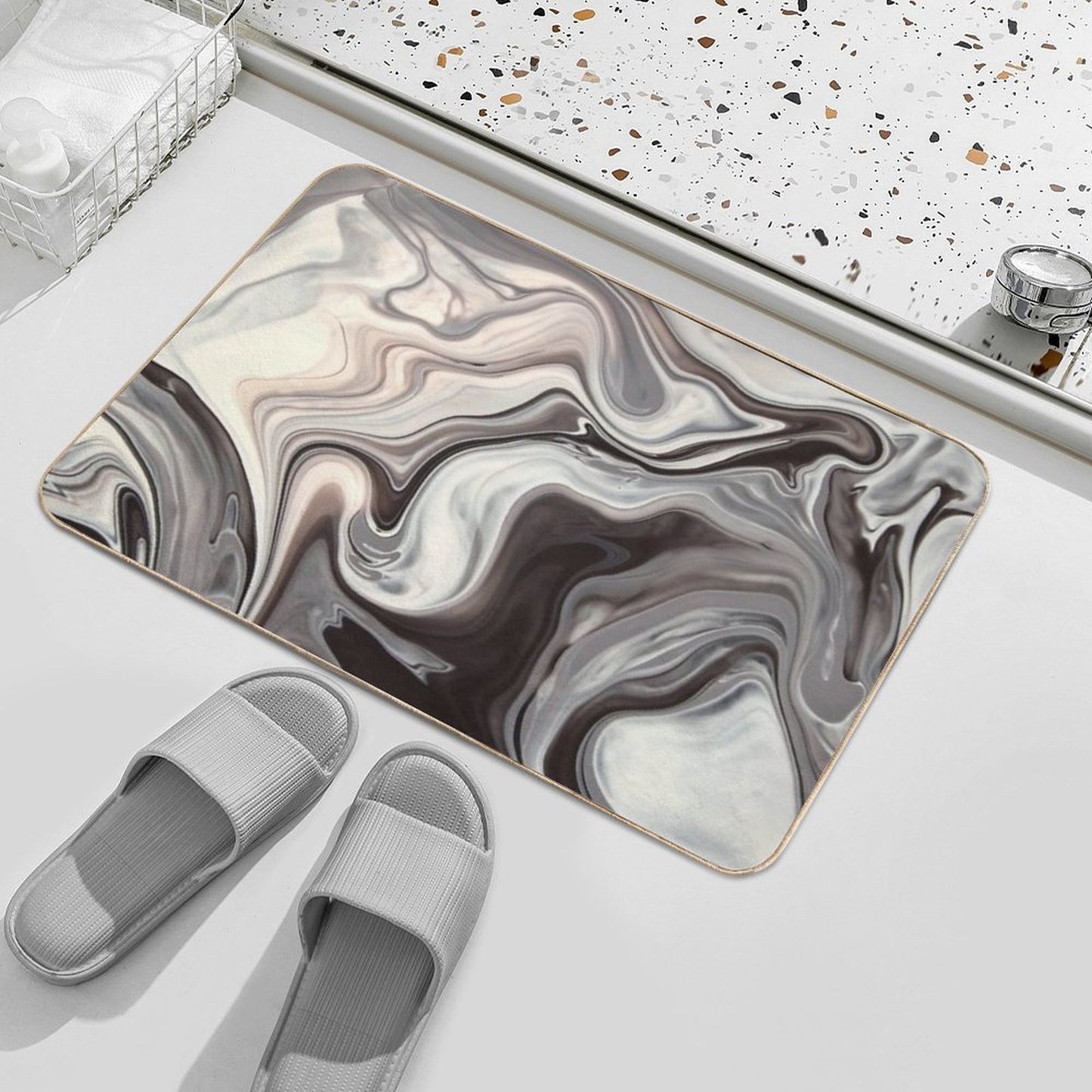 Marble Texture Easy Maintenance Bath Mat