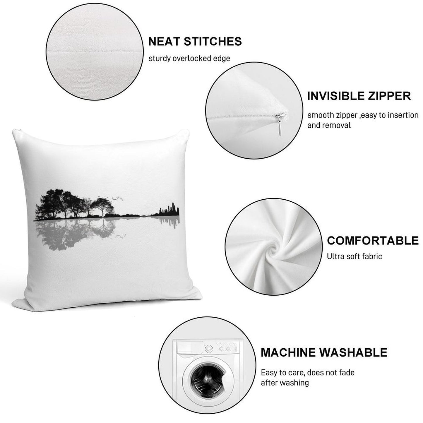 Nature Guitar Soft Washable Throw Pillow