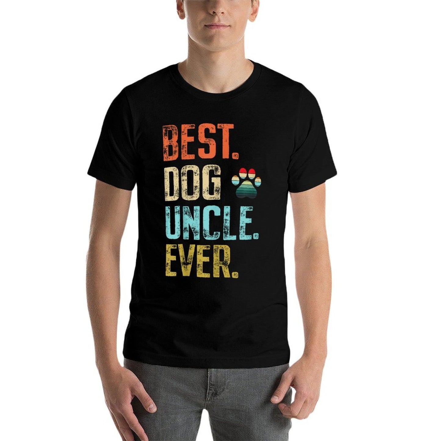 Mens Best Dog Uncle Ever Vintage Dog Lover Easy-care T-Shirt
