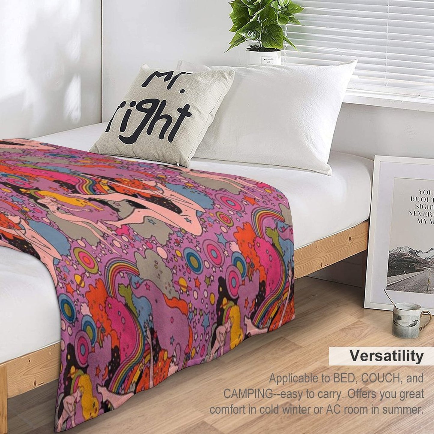 PINK SPACE VIOLET GIRLS All-season Throw Blanket