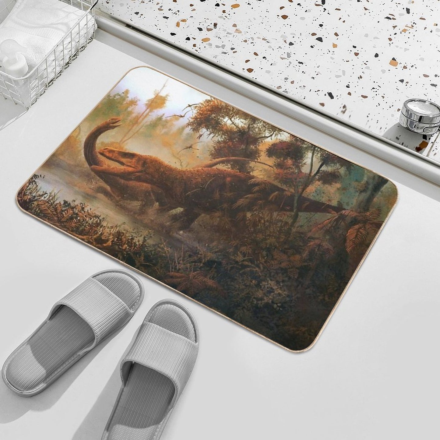 Megalosaurus And Cetiosaurus Toxin-Free Bath Mat