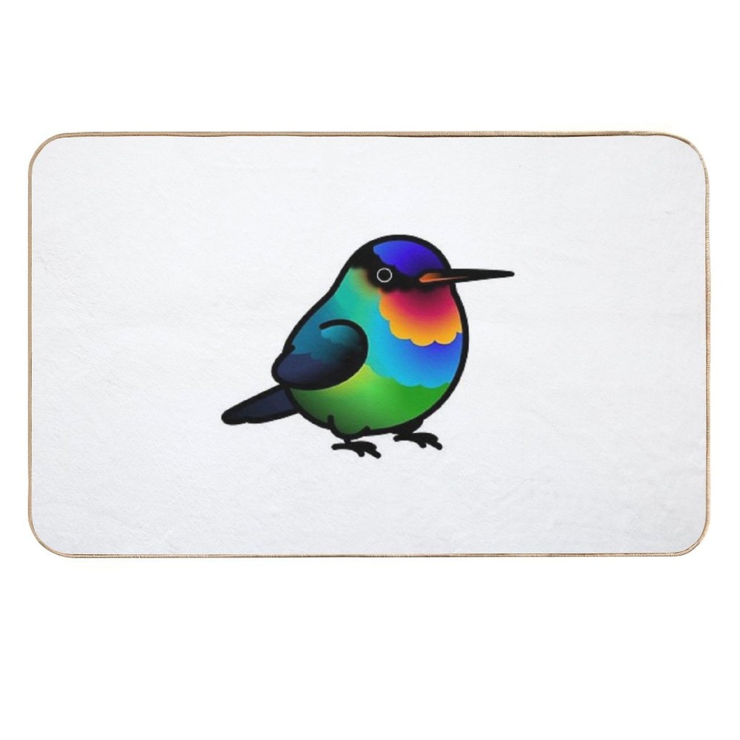 Chubby Fiery-throated Hummingbird Repositionable Bath Mat